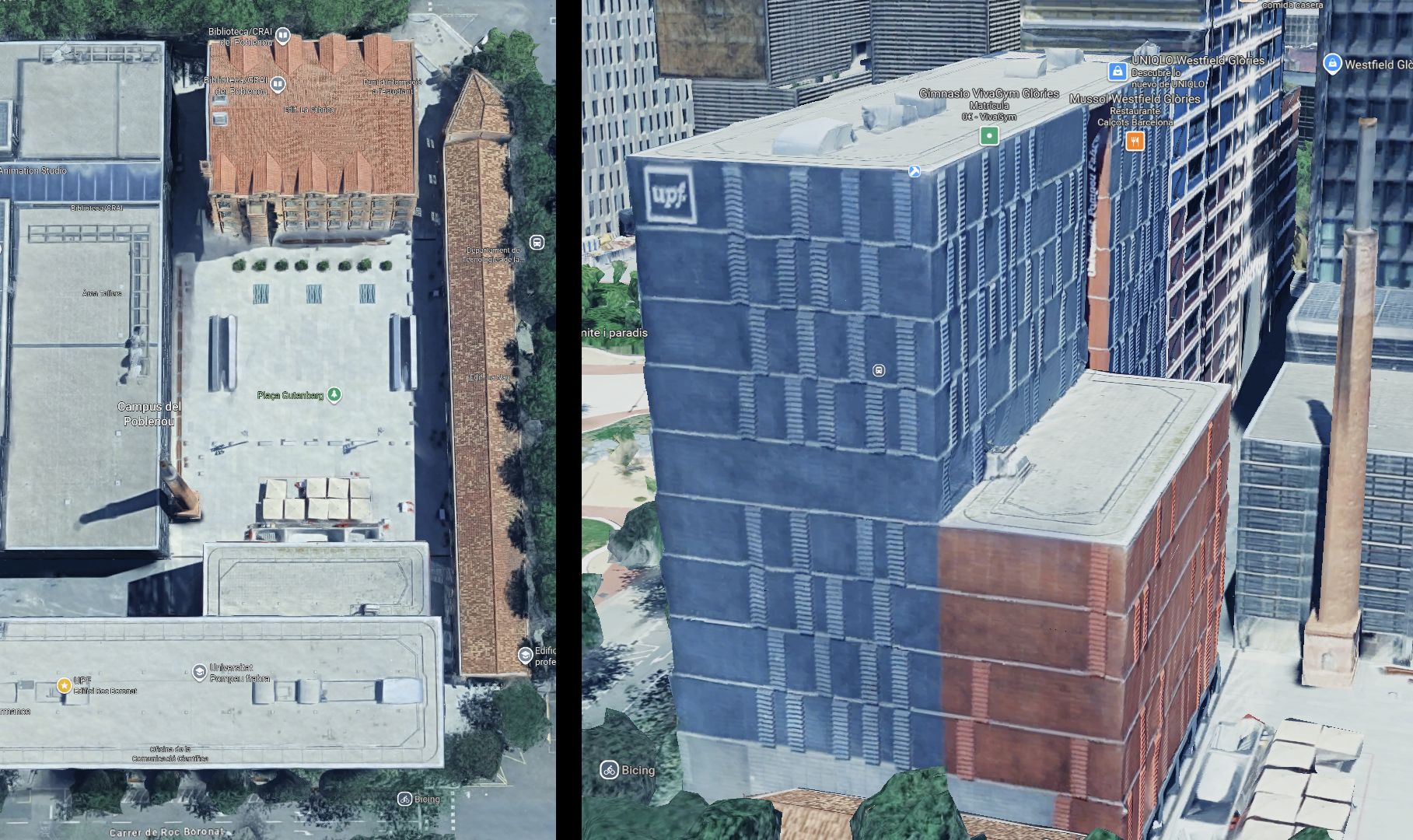 Allocentric campus map